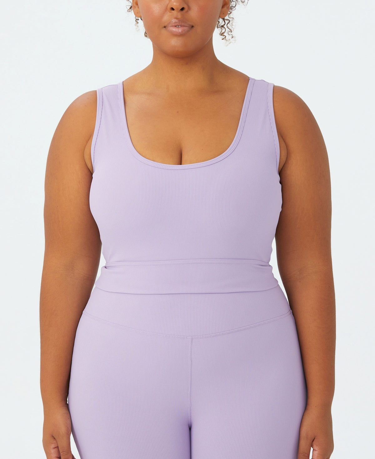 COTTON ON Women's Active Rib Crop Tank Top Purple Size 22W