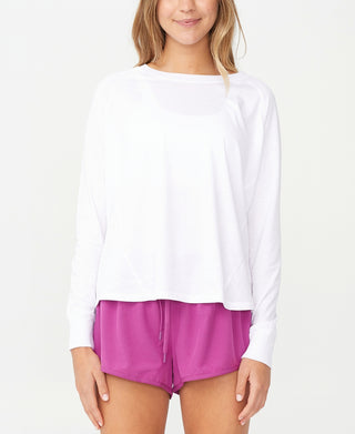 Cotton On Women's Active Rib Long Sleeve Top White Size Small