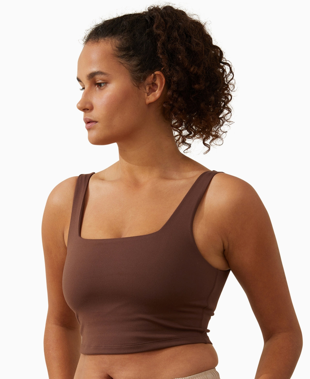 Cotton On Women's Contouring Tiny Vestlette Top Brown Size Medium
