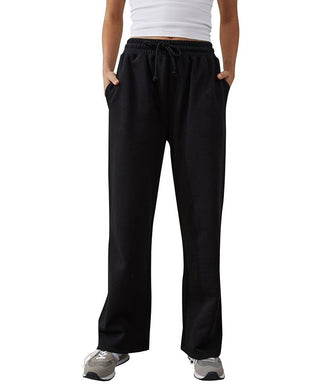 Cotton On Women's Plush Wide Leg Track Pants Black Size Medium