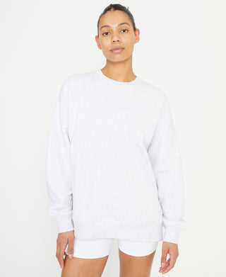 Cotton On Women's Plush Oversized Crew Sweatshirt Gray Size M