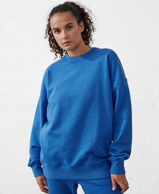 Cotton On Women's Plush Crew Sweatshirt Blue Size Medium