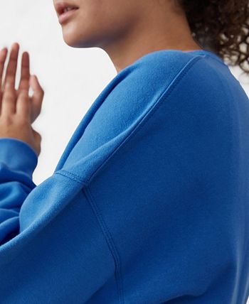 Cotton On Women's Plush Crew Sweatshirt Blue Size Medium