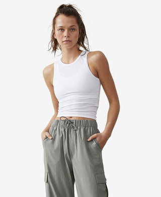 Cotton On Women's Active Rib Tank Top White Size Small