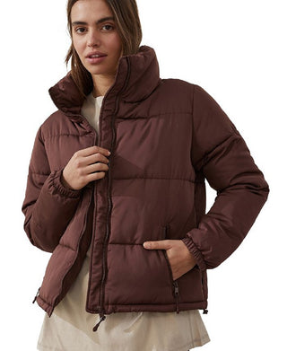 Cotton On Women's The Recycled Mother Puffer Jacket Brown Size Medium
