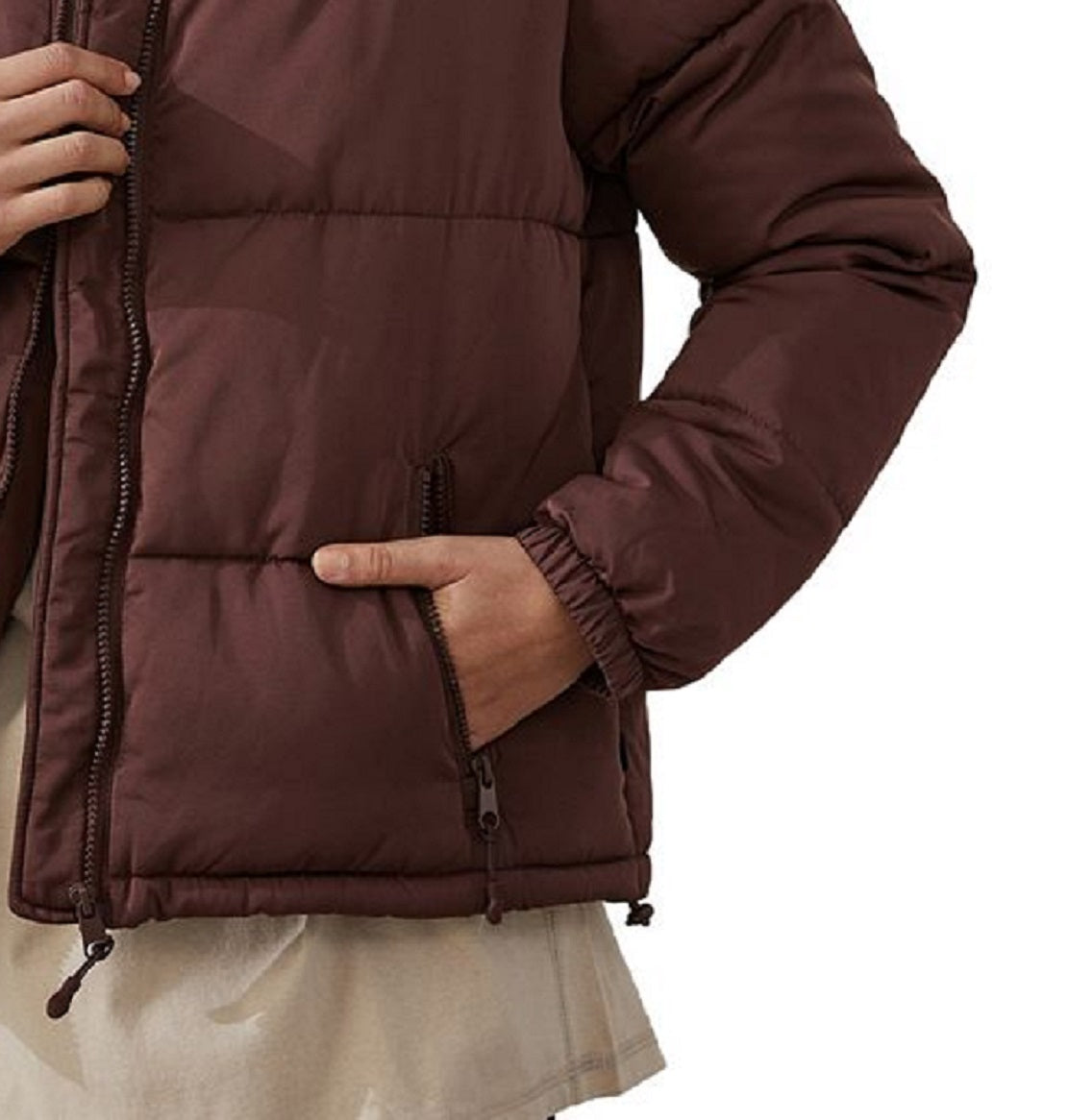 Cotton On Women's The Recycled Mother Puffer Jacket Brown Size Medium