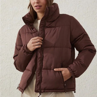Cotton On Women's The Recycled Mother Puffer Jacket Brown Size Small