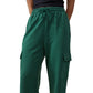 Cotton On Women's Plush Wide Leg Track Pants Green Size Large