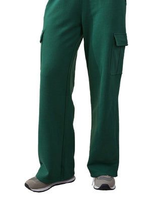 Cotton On Women's Plush Wide Leg Track Pants Green Size Large