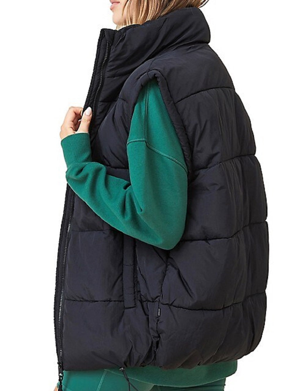 Cotton On Women's Recycled Mother Puffer Vest Jacket Black Size Medium