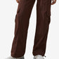Cotton On Women's Wide Leg Cuffed Cargo Pants Brown Size Large