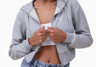 Cotton On Cropped Zip Top for Women in Black Size Medium