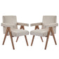 Contemporary Poppy Fabric Dining Armchair With Rubberwood Legs