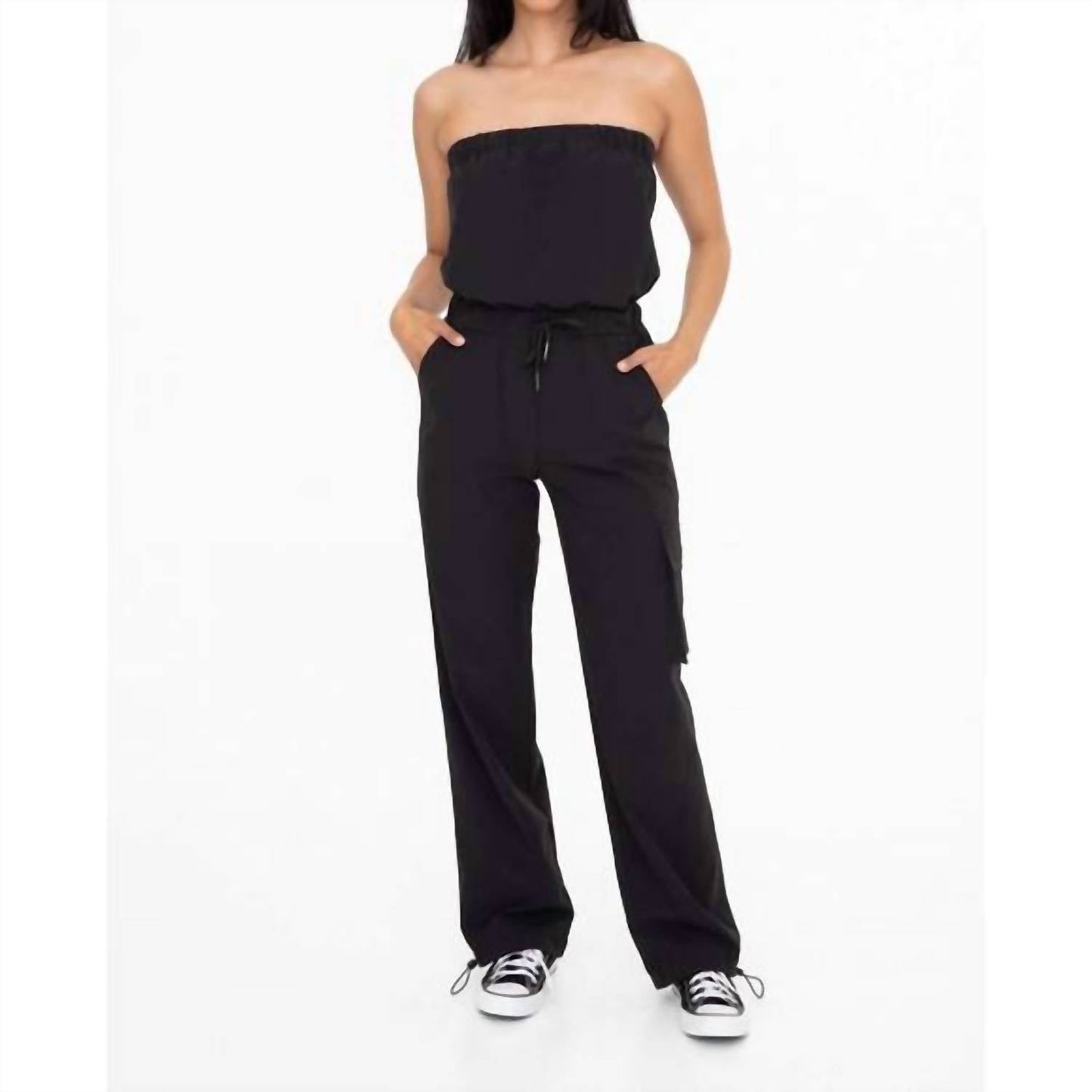 Mono B - Strapless Cargo Jumpsuit