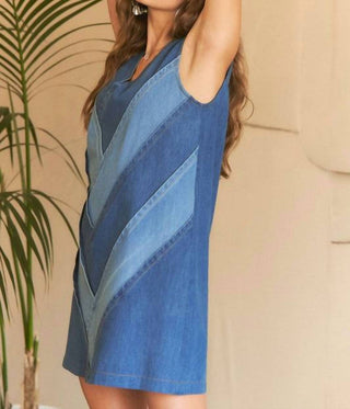 Adora - Chevron Crush Dress