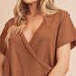 Aemi + Co - Short Sleeve Faux Wrap Top