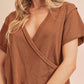Aemi + Co - Short Sleeve Faux Wrap Top