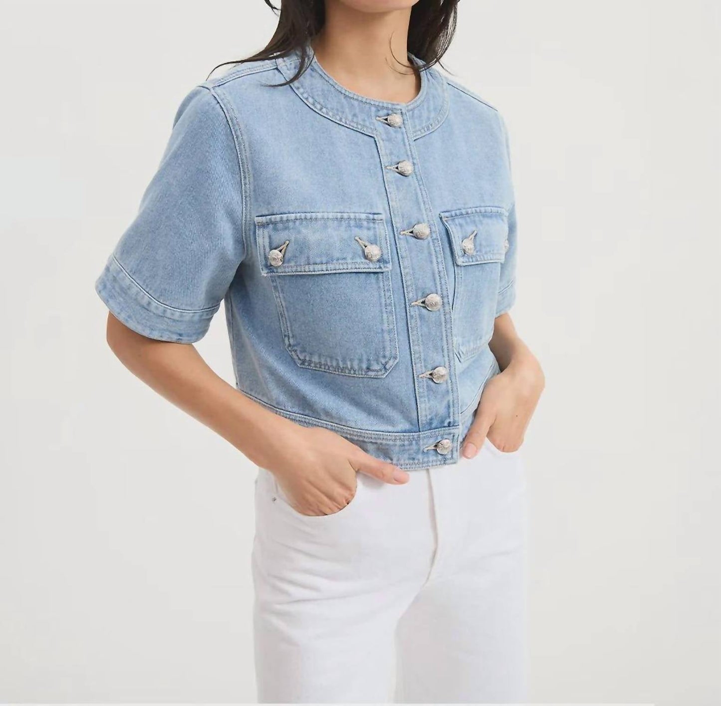 Veronica Beard - Short Sleeve Denim Jacket