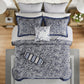 12 Piece Comforter Set with Cotton Bed Sheets Navy King