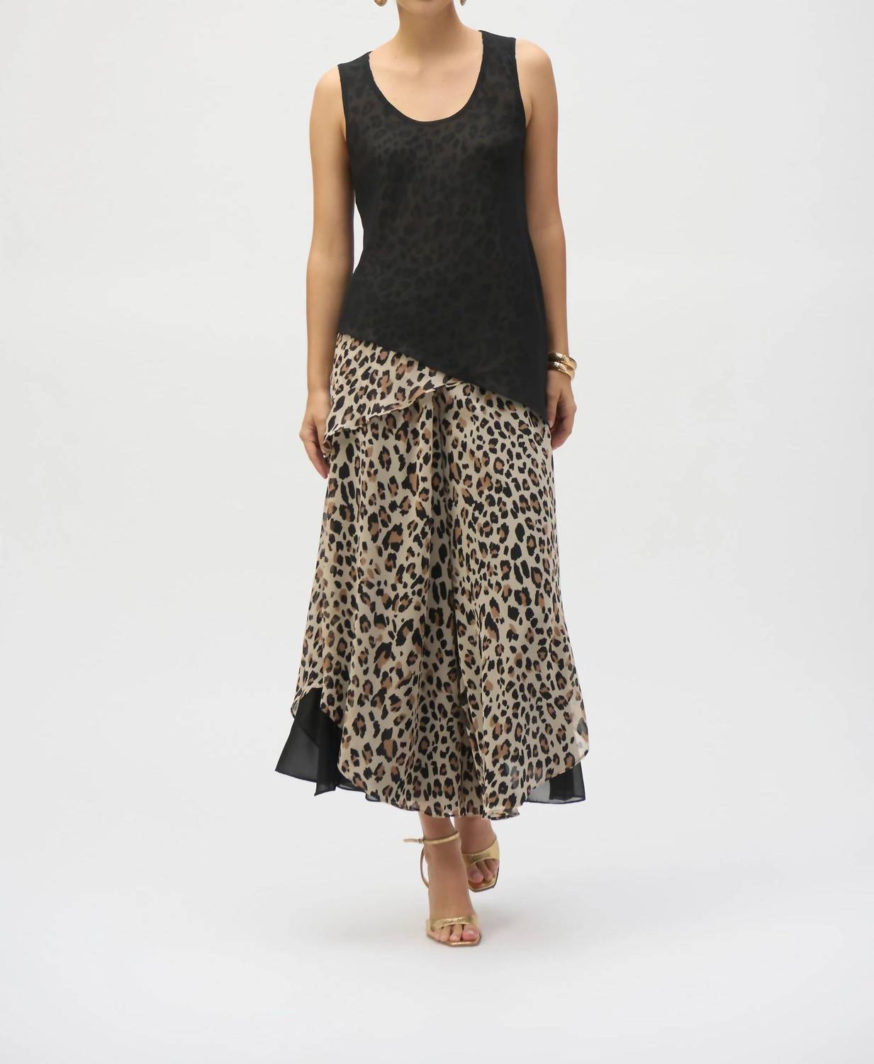 Joseph Ribkoff - Animal Print Reversible Chiffon Tunic Top
