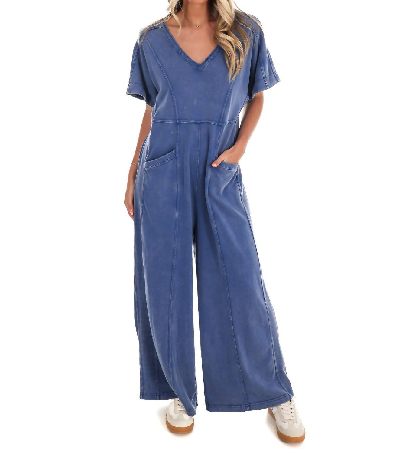Umgee - Easy Living V-Neck Jumpsuit