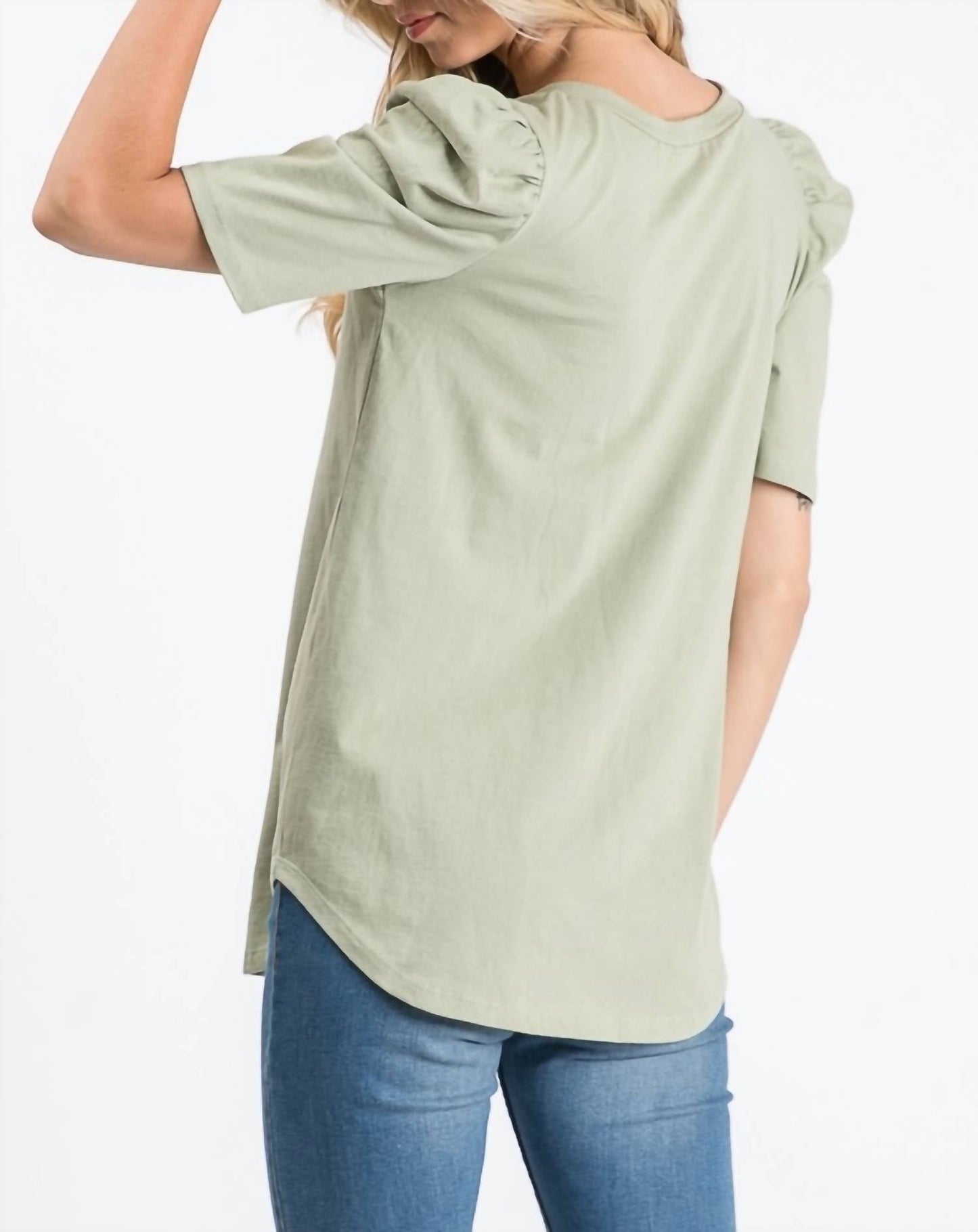 7Th Ray - SOLID PUFF SLEEVE TOP