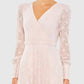Mac Duggal - Beaded Lace Long Sleeve Wrap Over Gown