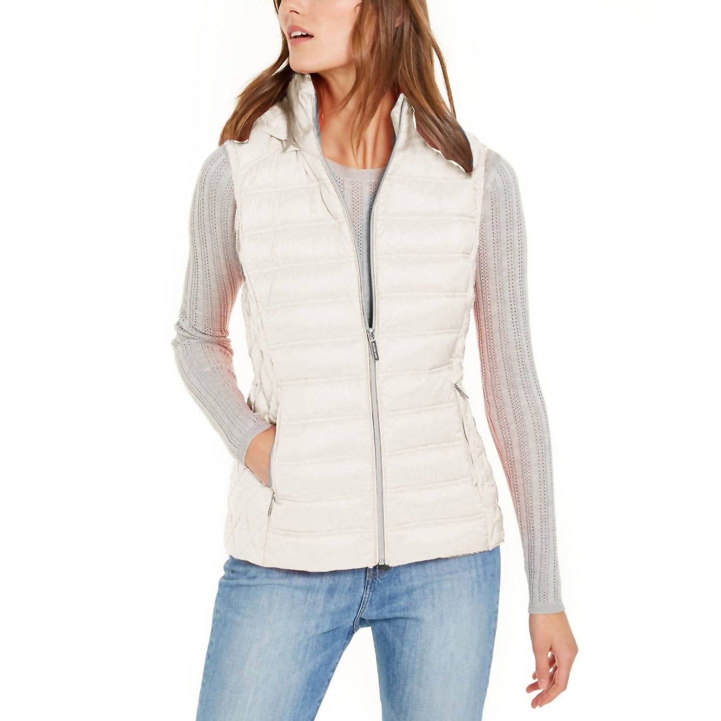 Michael Kors - Women's Sleeveless Puffer Vest with Removable Hood