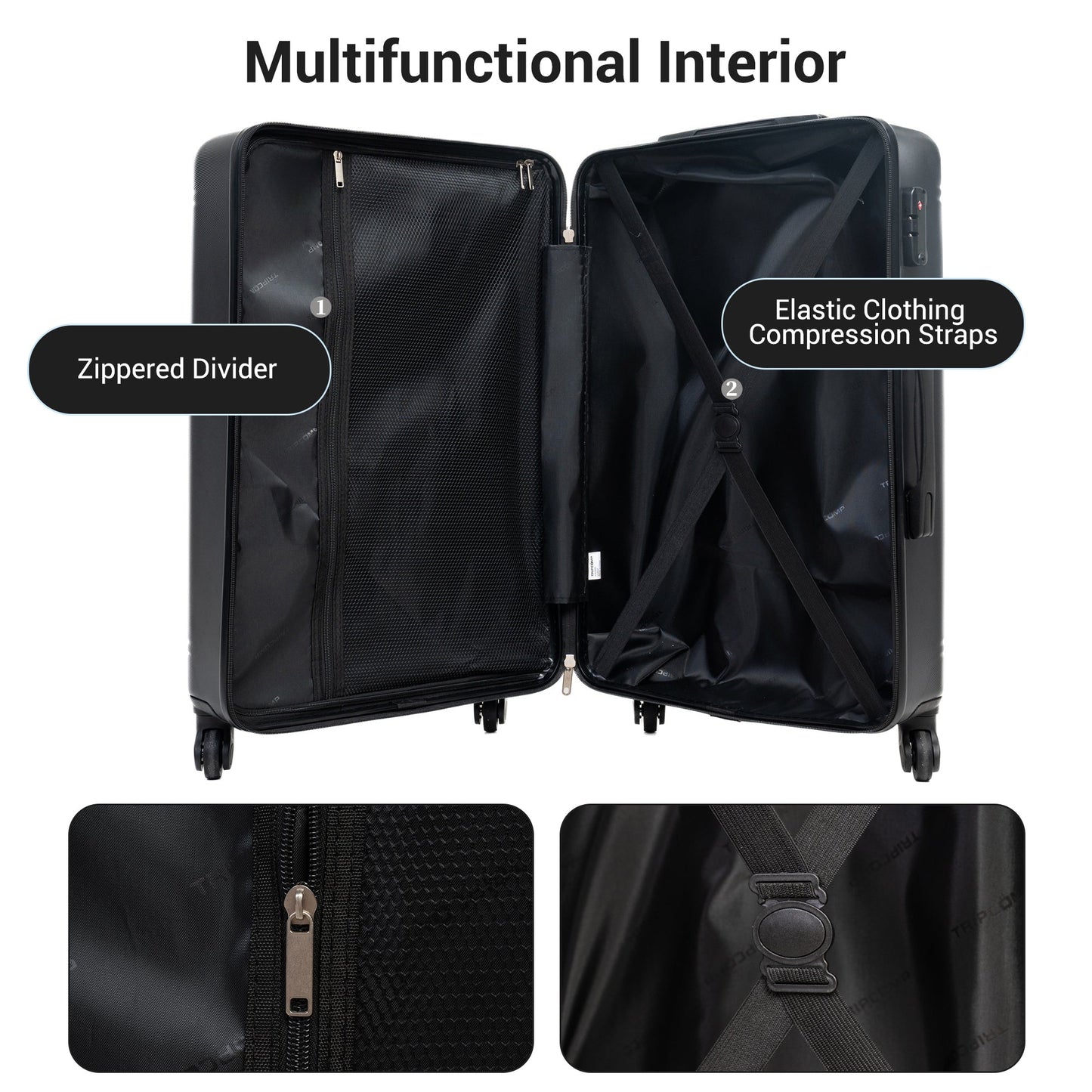 GigaTech 9-Piece Black Luggage Set With TSA Lock