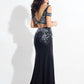 Rachel Allan - Beaded Jersey Two-piece Gown With Slit