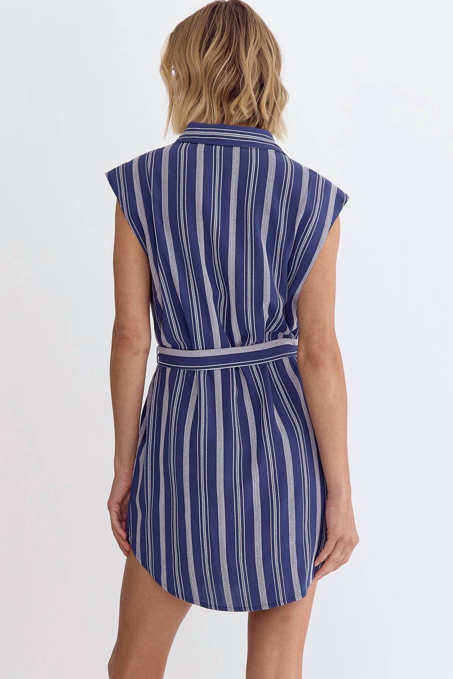 Entro - Sleeveless Belted Mini Dress