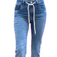 Bevy Flog - Lindsey Drawstring Flare Denim Pant