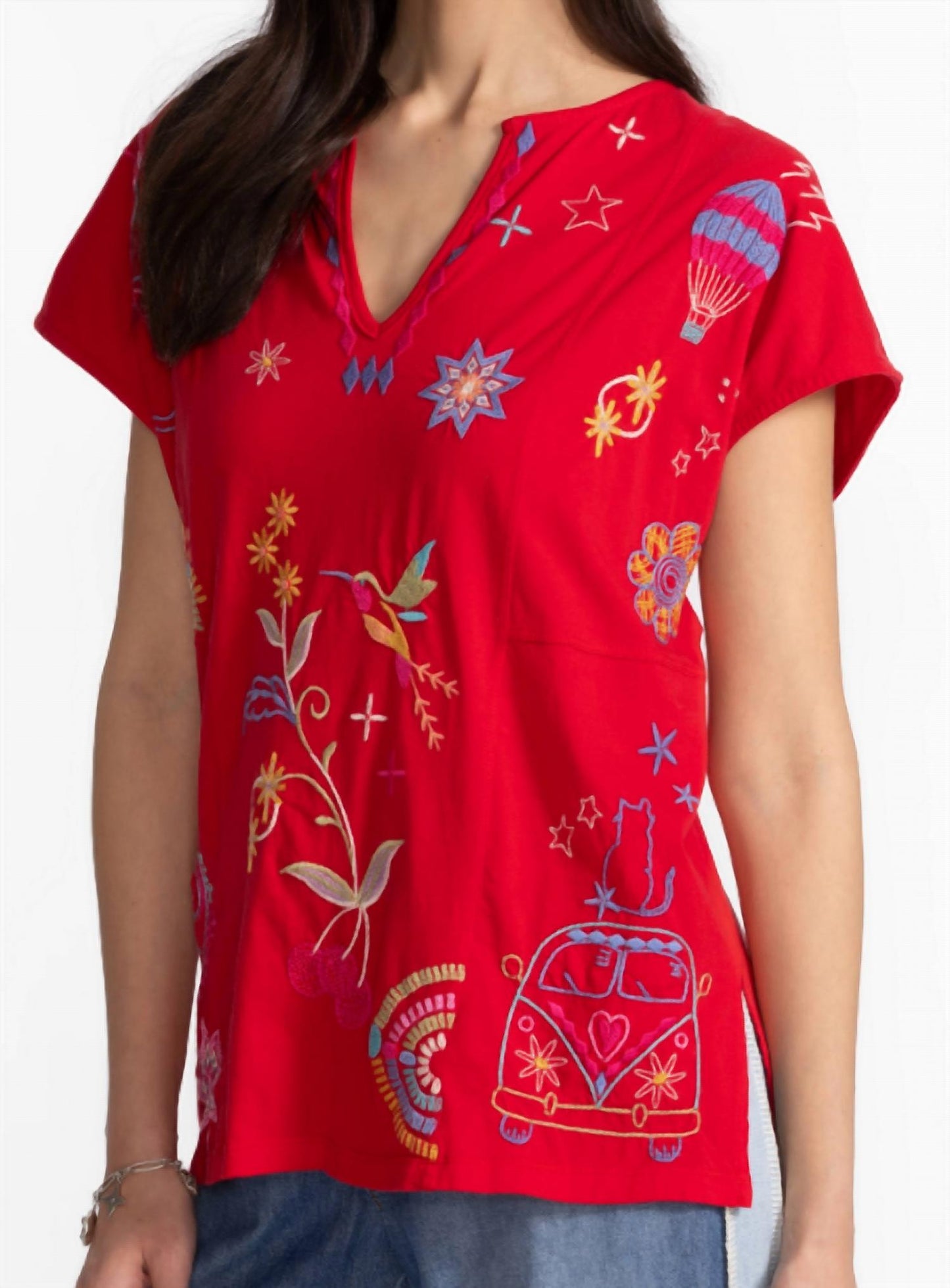 Johnny Was - Easy Paneled V-neck Tee