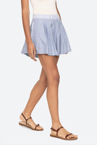 Sea - Helmi Striped Shirting Pleat Short