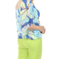 Joseph Ribkoff - Leaf Print Chiffon Butterfly Sleeve Top
