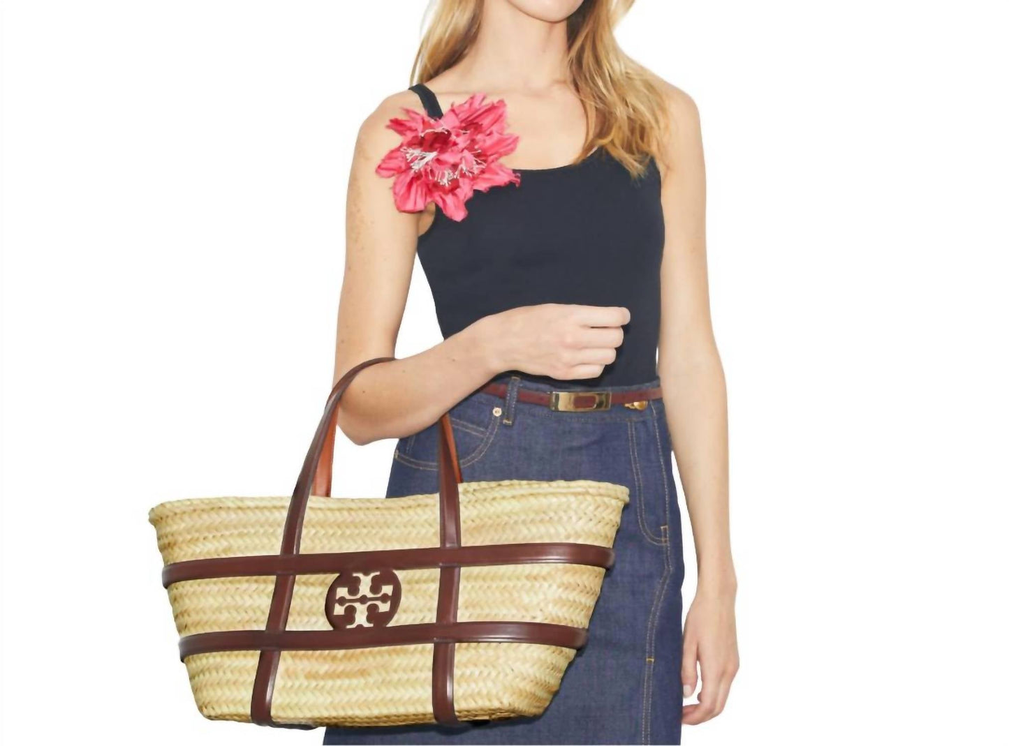 Tory Burch - Tory Burch Ella Straw Basket Tote