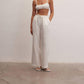 Le Cle - Ivory Wide Leg Linen Pants