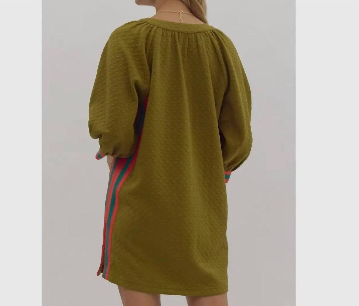 Entro - Sporty Side Stripe Pullover Mini Dress