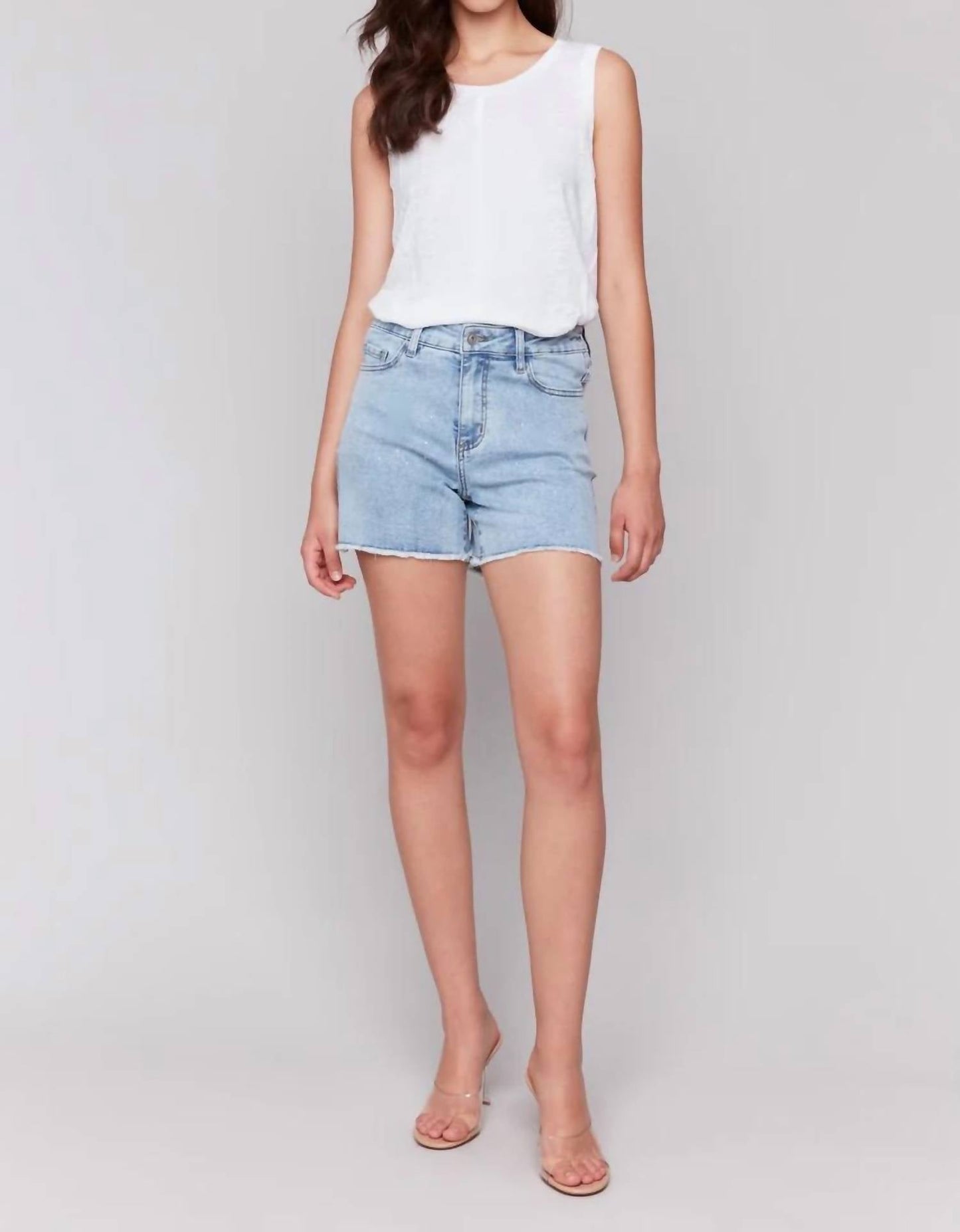 Charlie B - Embellished Denim Shorts