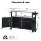 K&K 54.5 Inch Outdoor Kitchen Island with Stainless Steel Tabletop