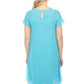 Joseph Ribkoff - Asymmetric Chiffon Layered Short Sleeve Trapeze Dress