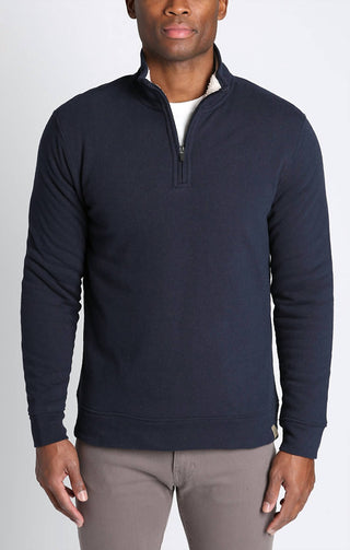 Jachs New York - Recycled Jacquard Sherpa Lined Quarter Zip Pullover Sweatshirt