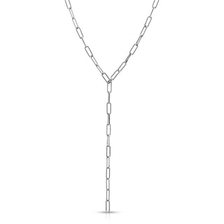 Eklexic - Women's Elongated Link Lariat Necklace