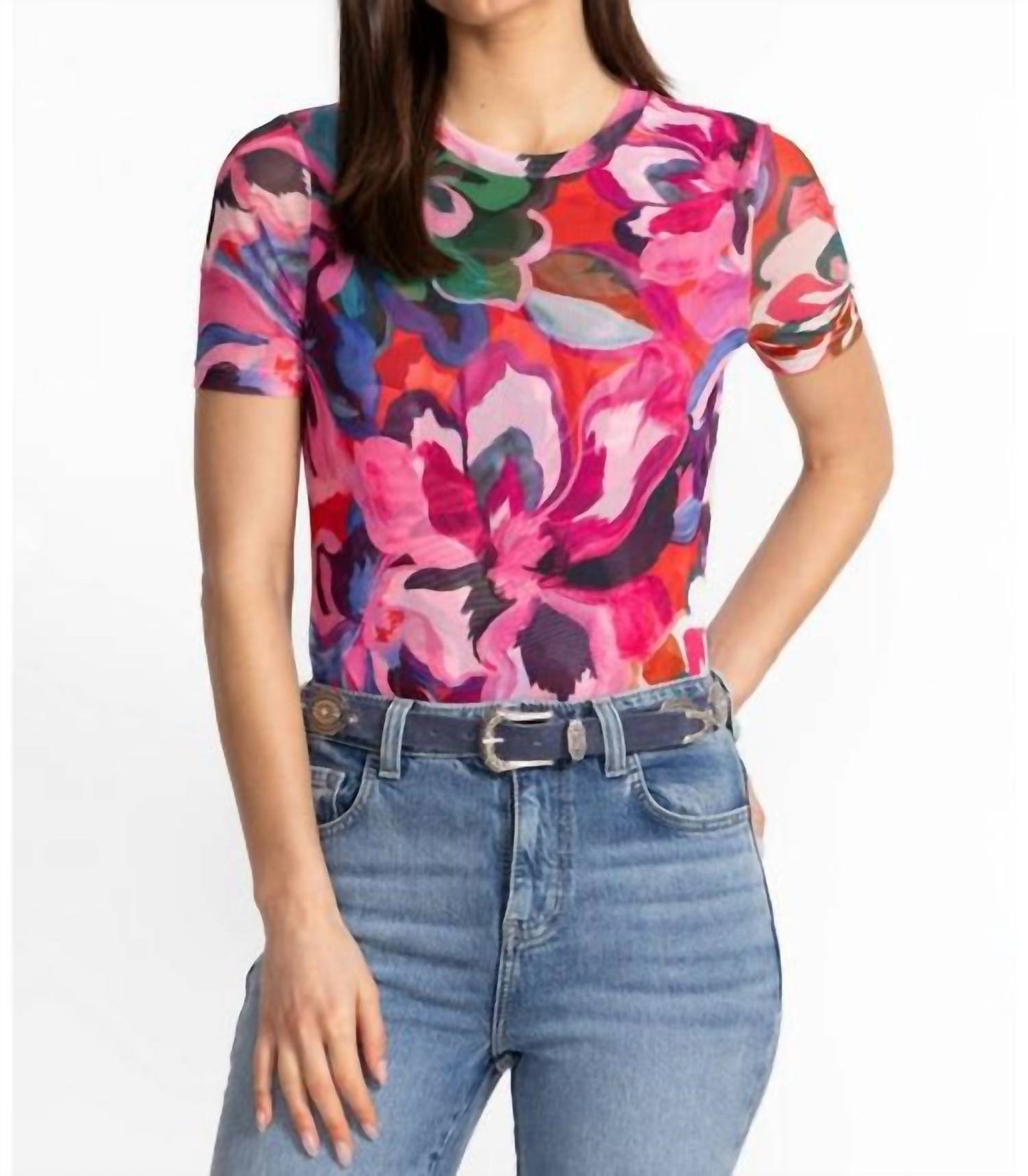 Johnny Was - ELEANOR SHORT SLEEVE MESH TEE