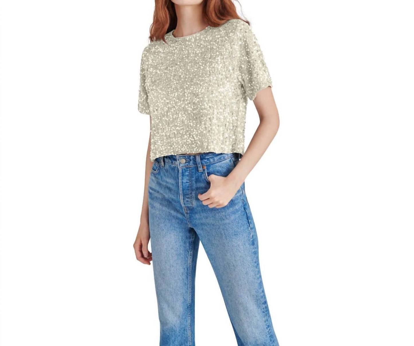 Steve Madden - Cressa Sequin Short Sleeve Top