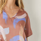 Entro - Brushstroke V-neck Top