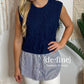 Eesome - Sweater Vest With Striped Layer Top