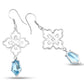 12.14 Carat Genuine Swiss Blue Topaz .925 Sterling Silver Earrings