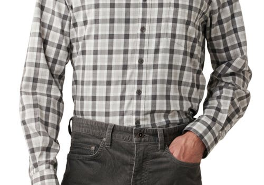 Rodd & Gunn Boltons Trim Fit Check Cotton Flannel Button-Up Shirt In Ash Size Large