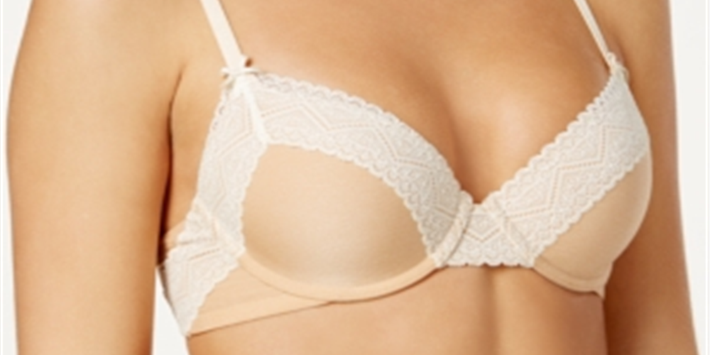 Heidi by Heidi Klum Women's Smooth Marl Lace T-Shirt Bra Beige Size 38D
